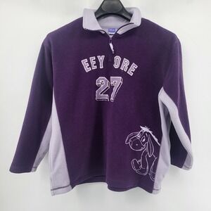 Disney Eeyore Fleece Pullover Purple Gray 1/4 Zip Sweater Women's size 18W/20W